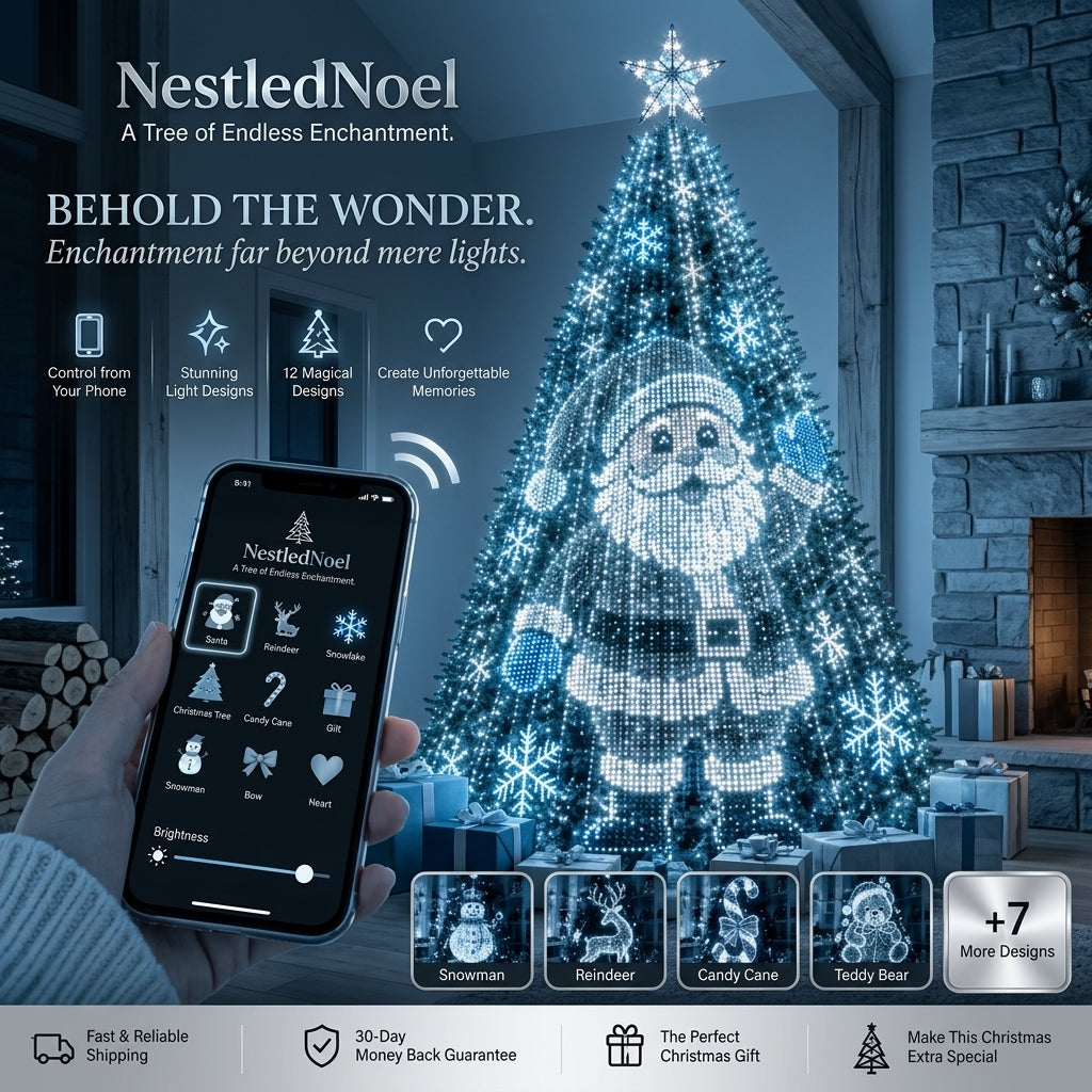 NestledNoel Sternenkaskade LED-Lichterkette – Bluetooth & App-Steuerung, Multicolor RGB