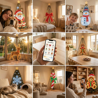 NestledNoel Sternenkaskade LED-Lichterkette – Bluetooth & App-Steuerung, Multicolor RGB