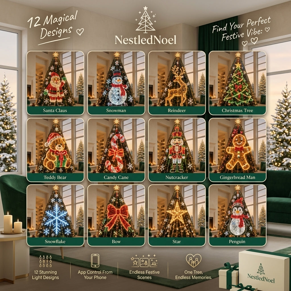 NestledNoel Sternenkaskade LED-Lichterkette – Bluetooth & App-Steuerung, Multicolor RGB