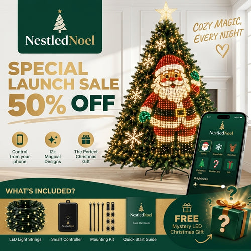 NestledNoel Sternenkaskade LED-Lichterkette – Bluetooth & App-Steuerung, Multicolor RGB