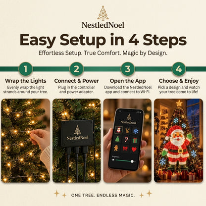NestledNoel Sternenkaskade LED-Lichterkette – Bluetooth & App-Steuerung, Multicolor RGB