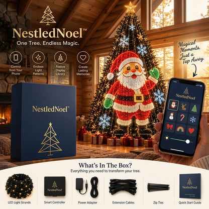 NestledNoel Sternenkaskade LED-Lichterkette – Bluetooth & App-Steuerung, Multicolor RGB